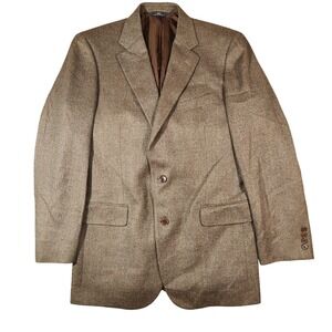 Brooks Brothers 346 Blazer Mens 42L Brown Wool Tweed 2 Button Sport Coat Jacket
